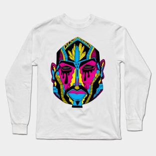 CMYK African Mask No 9 Long Sleeve T-Shirt